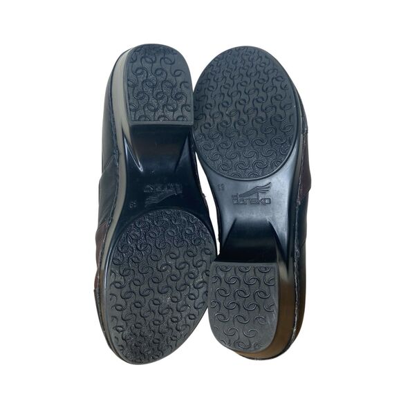 Dansko Women’s Clogs Size EU 39 US 8.5-9 Brown Black Leather Tenley Slip On - Picture 9 of 10